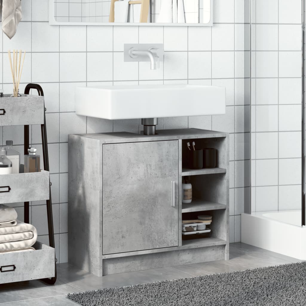 Mobile Lavabo Grigio Cemento 63x29x55 cm in Legno Multistrato | homemem39