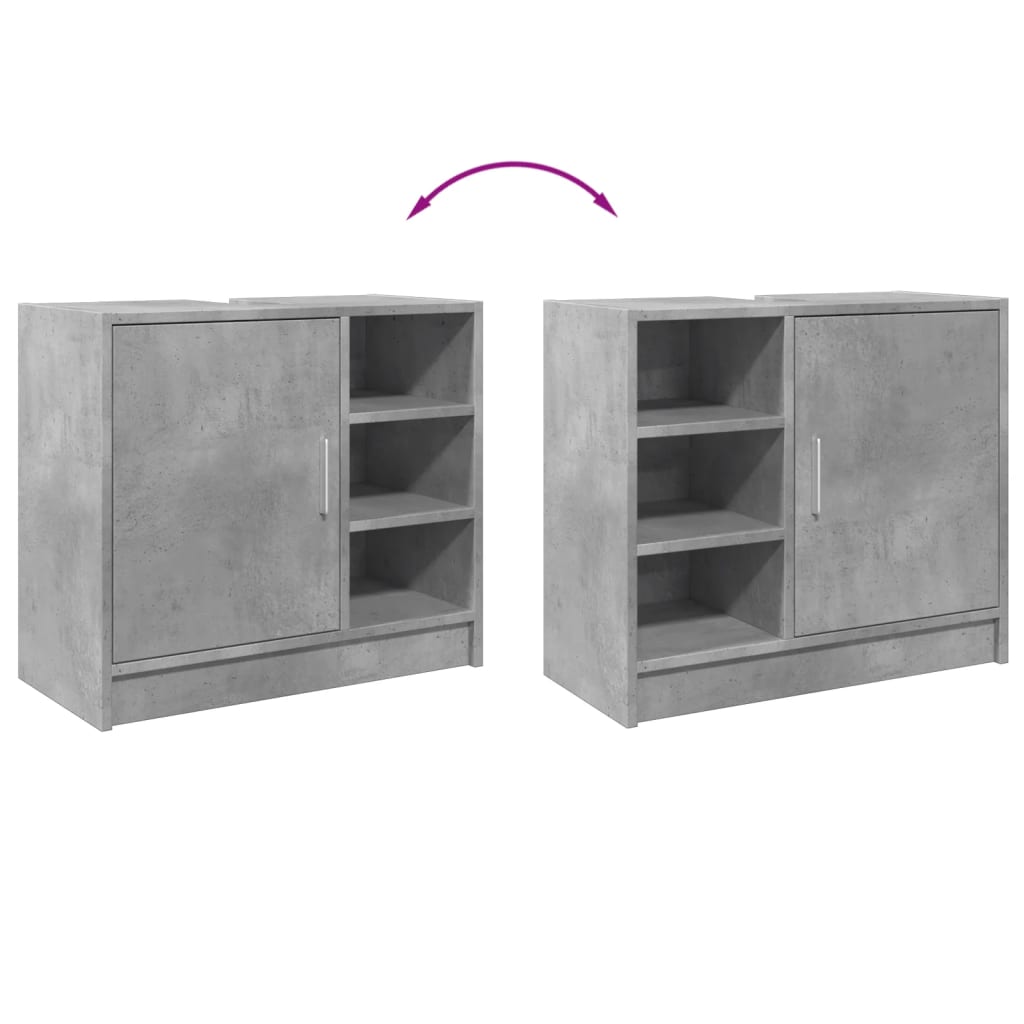 Mobile Lavabo Grigio Cemento 63x29x55 cm in Legno Multistrato | homemem39