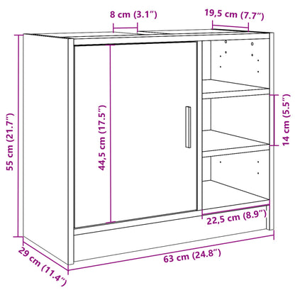 Mobile Lavabo Rovere Fumo 63x29x55 cm in Legno Multistrato | homemem39