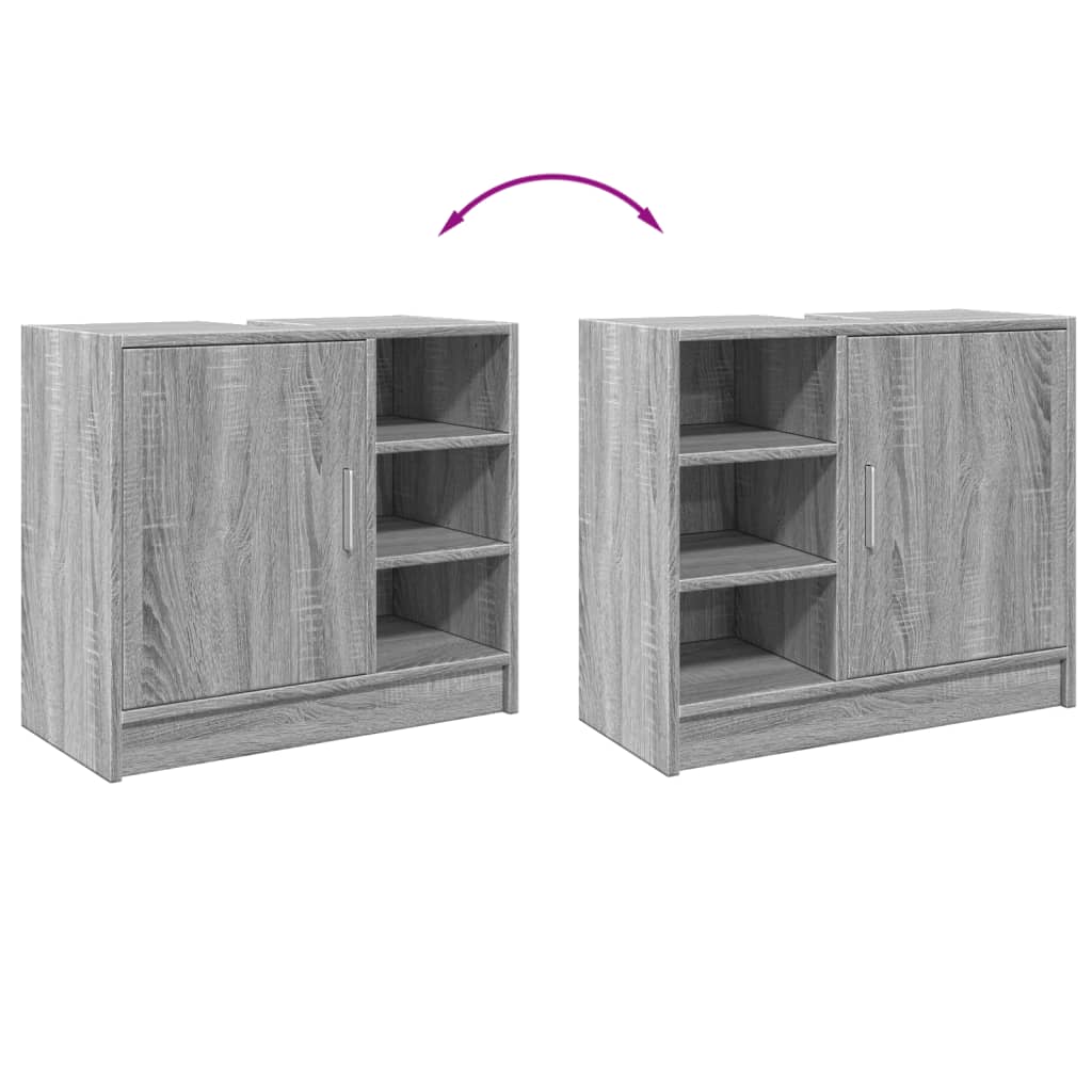 Mobile Lavabo Grigio Sonoma 63x29x55 cm in Legno Multistrato | homemem39