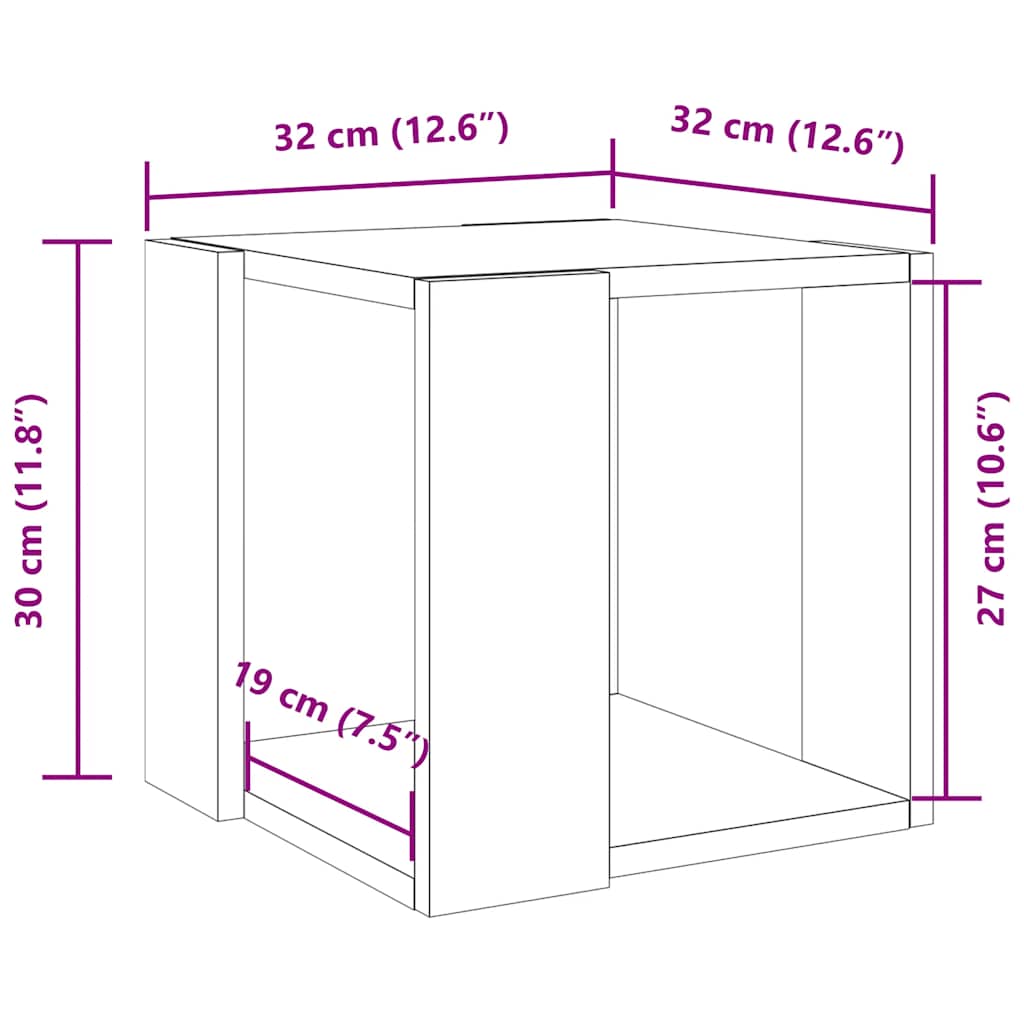 Tavolino da Salotto Bianco 32x32x30 cm in Legno Multistrato | homemem39