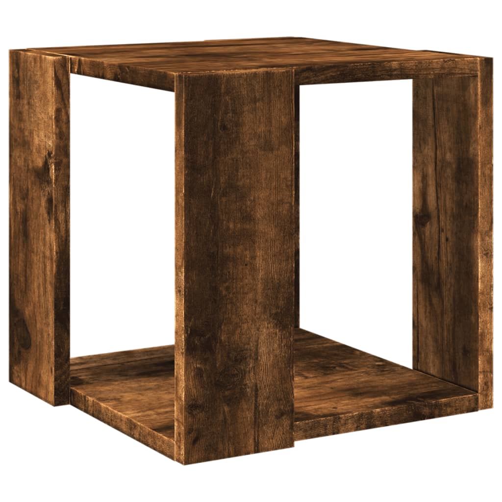 Tavolino da Salotto Rovere Fumo 32x32x30 cm Legno Multistrato