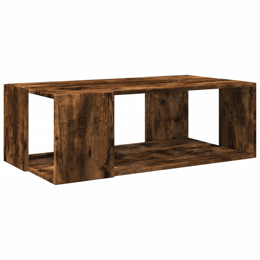 Tavolino da Salotto Rovere Fumo 89,5x48x30 cm Legno Multistrato
