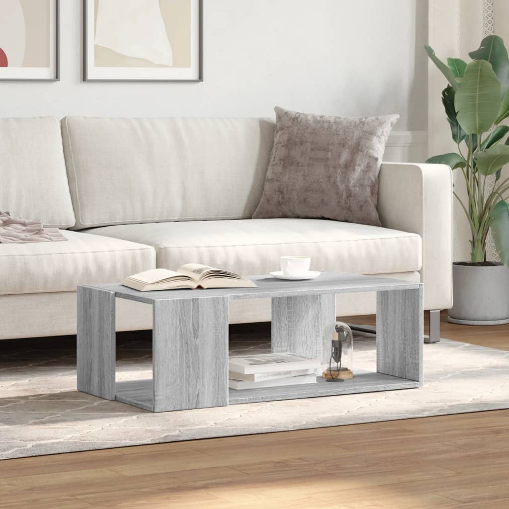 Tavolino Salotto Grigio Sonoma 89,5x48x30 cm Legno Multistrato