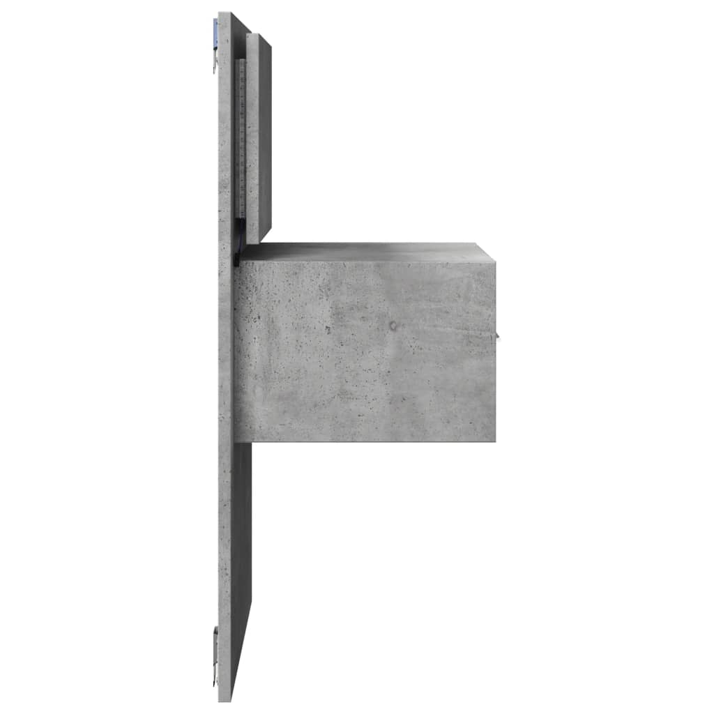 Comodino a Parete con Luci LED Grigio Cemento - homemem39