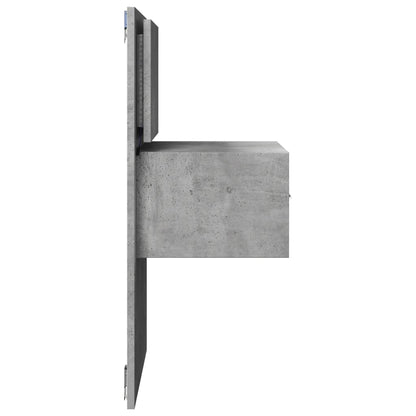 Comodino a Parete con Luci LED Grigio Cemento - homemem39