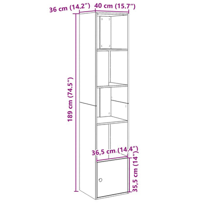 Libreria Grigio Cemento 40x36x189 cm in Legno Multistrato | homemem39