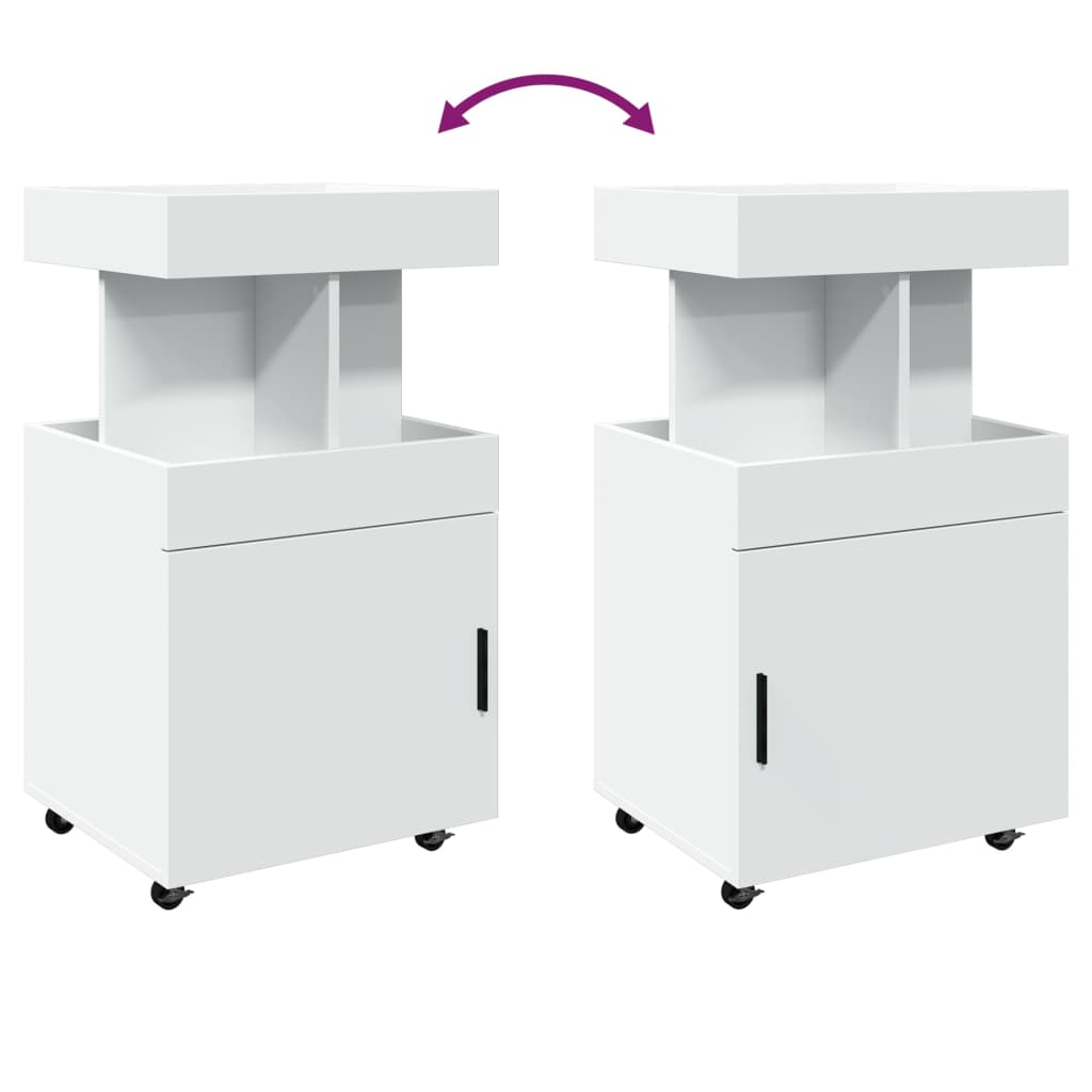 Carrello Bar Bianco 50x41x89 cm in Legno Multistrato | homemem39