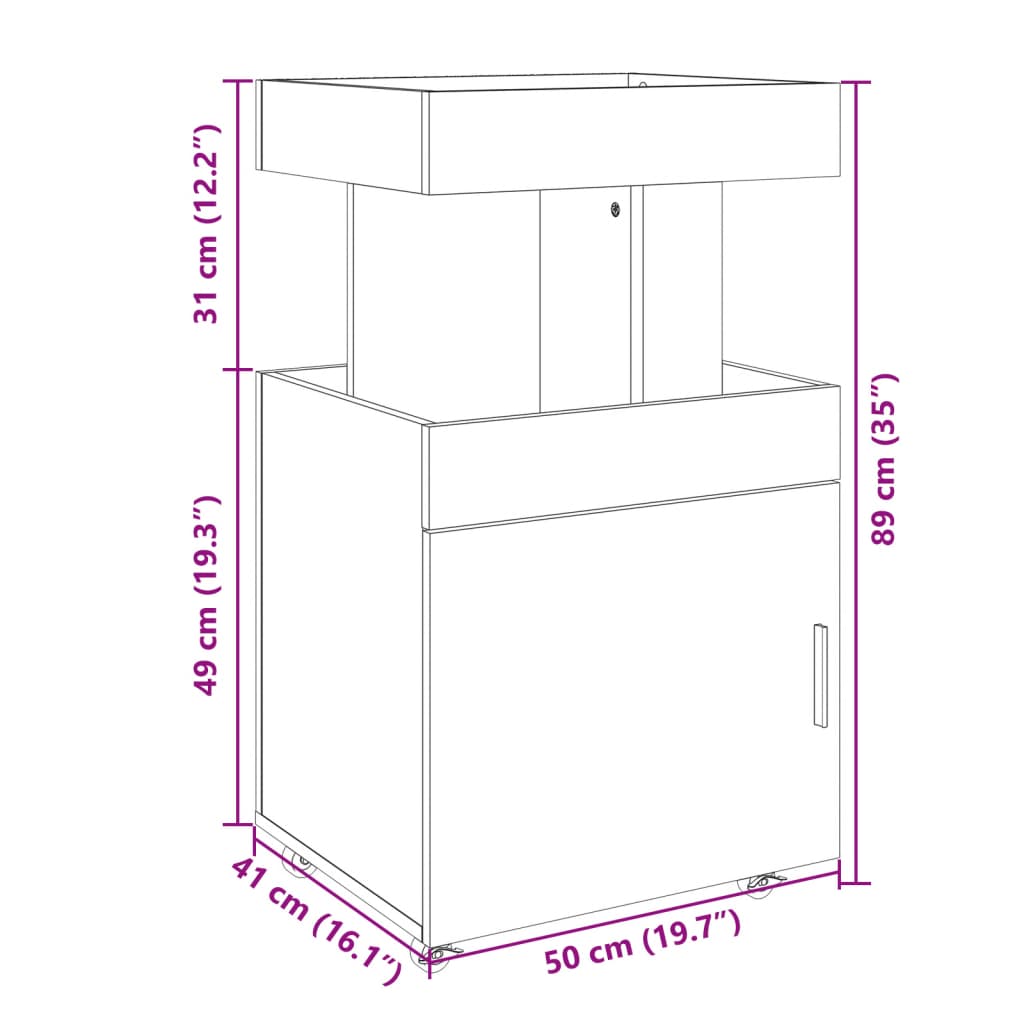 Carrello Bar Bianco 50x41x89 cm in Legno Multistrato | homemem39