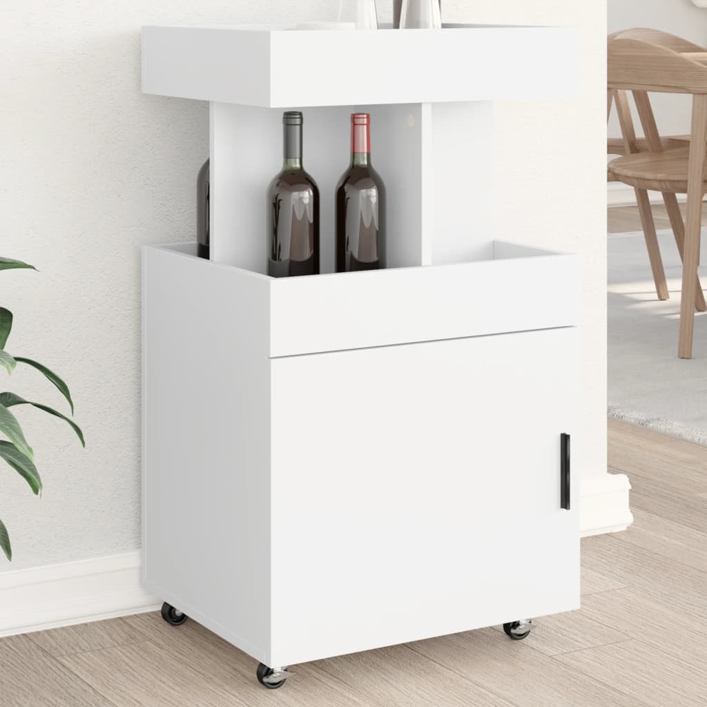 Carrello Bar Bianco 50x41x89 cm in Legno Multistrato | homemem39