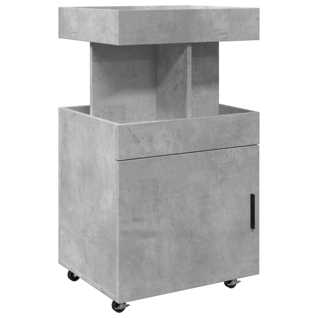 Carrello Bar Grigio Cemento 50x41x89 cm in Legno Multistrato | homemem39