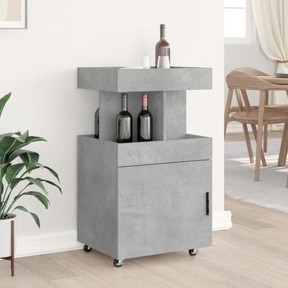 Carrello Bar Grigio Cemento 50x41x89 cm in Legno Multistrato | homemem39