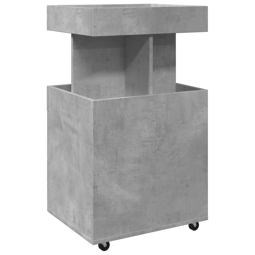 Carrello Bar Grigio Cemento 50x41x89 cm in Legno Multistrato | homemem39
