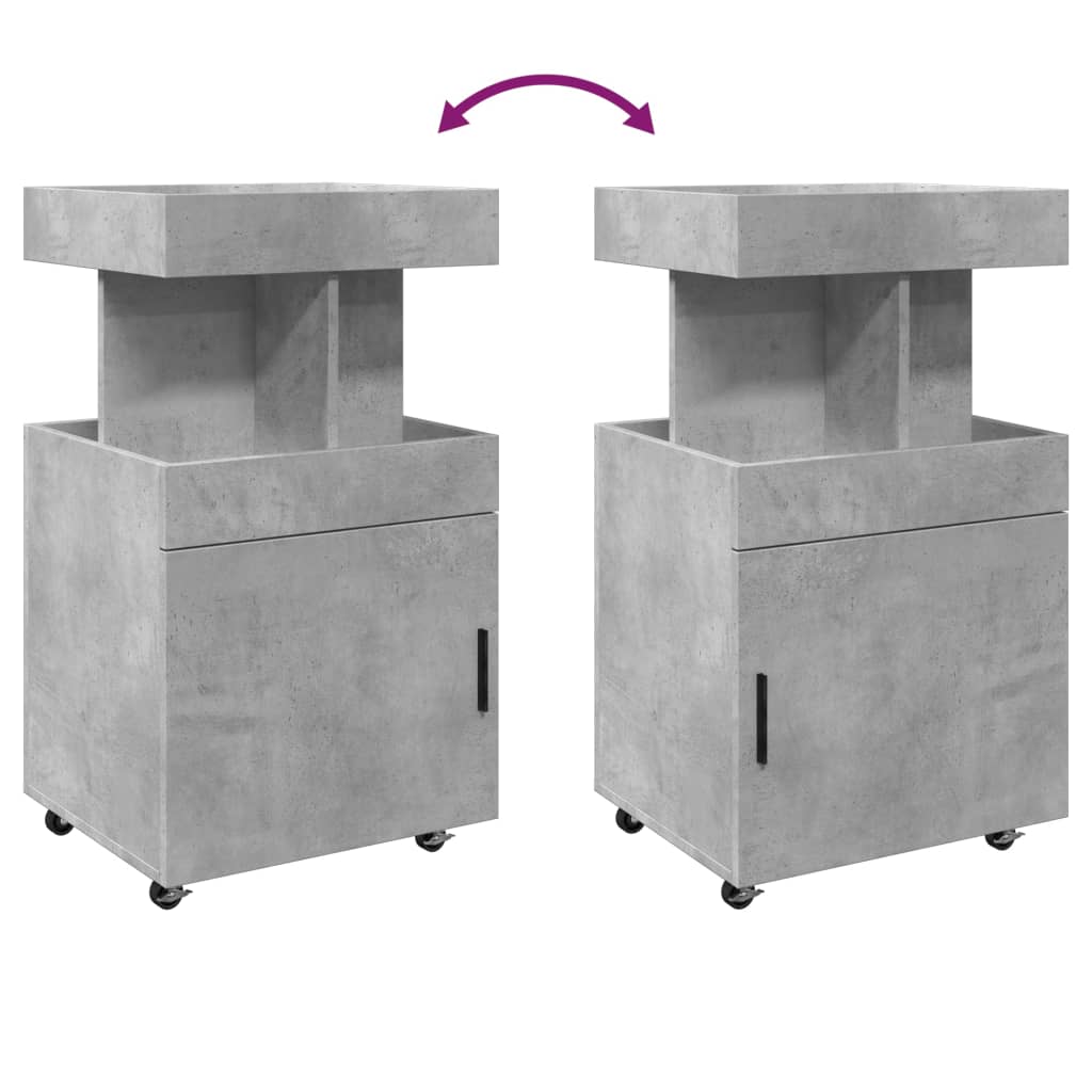 Carrello Bar Grigio Cemento 50x41x89 cm in Legno Multistrato | homemem39