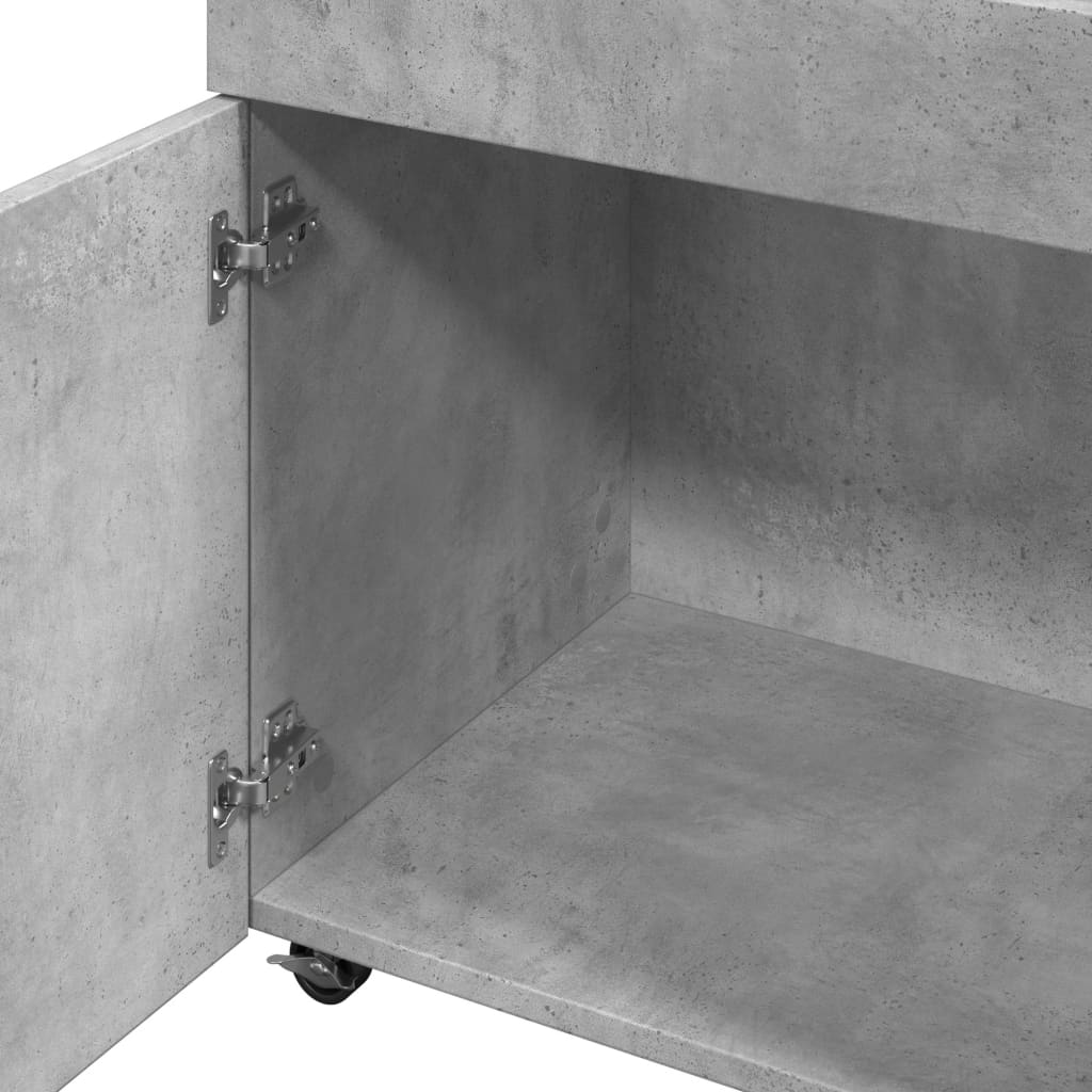 Carrello Bar Grigio Cemento 50x41x89 cm in Legno Multistrato | homemem39