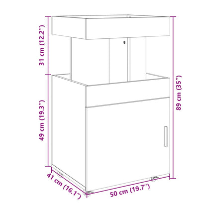Carrello Bar Grigio Cemento 50x41x89 cm in Legno Multistrato | homemem39