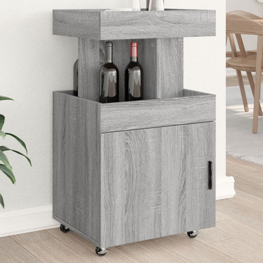 Carrello Bar Grigio Sonoma 50x41x89 cm in Legno Multistrato | homemem39