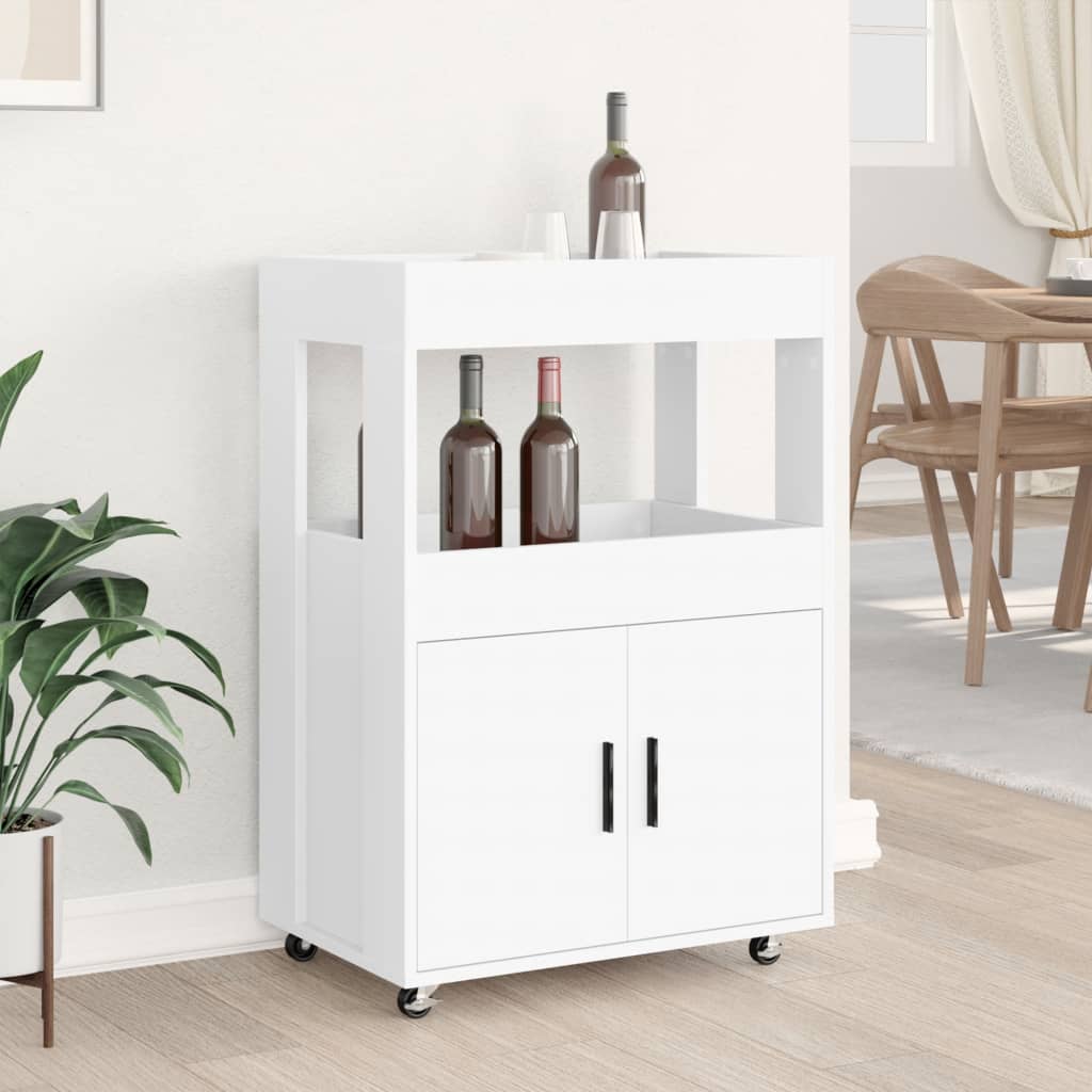Carrello Bar Bianco 60x39,5x89 cm in Legno Multistrato - homemem39