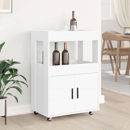 Carrello Bar Bianco 60x39,5x89 cm in Legno Multistrato - homemem39
