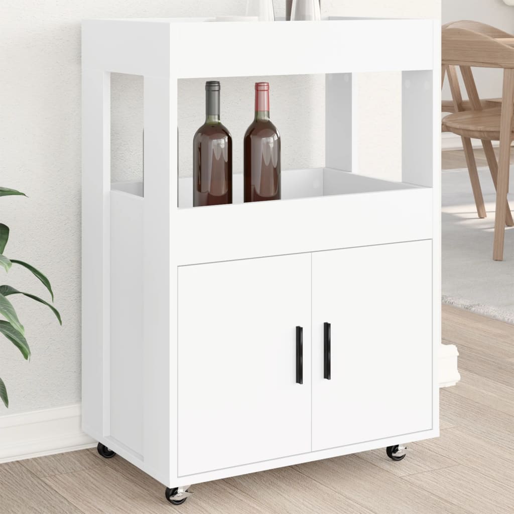 Carrello Bar Bianco 60x39,5x89 cm in Legno Multistrato - homemem39