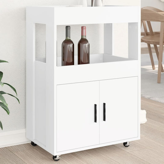 Carrello Bar Bianco 60x39,5x89 cm in Legno Multistrato - homemem39