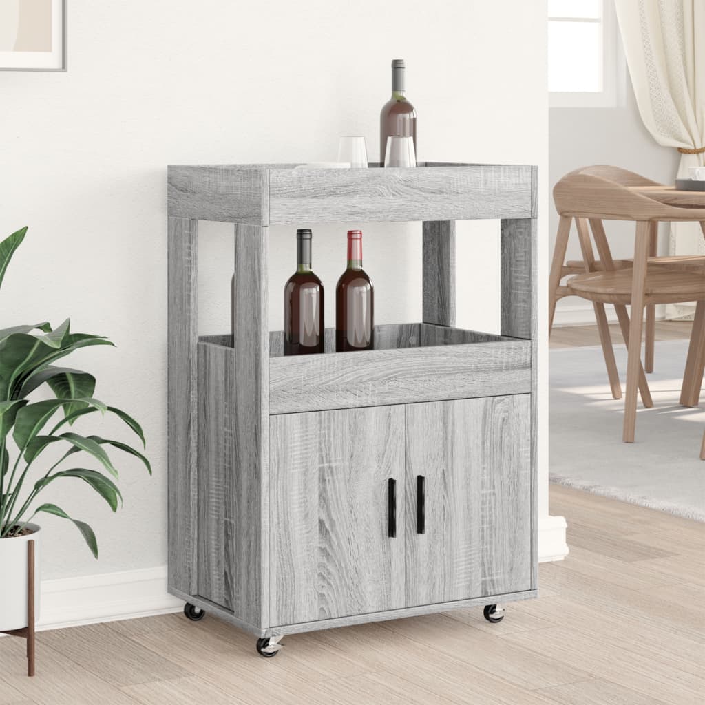 Carrello Bar Grigio Sonoma 60x39,5x89 cm in Legno Multistrato - homemem39