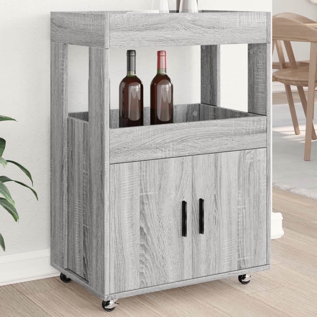 Carrello Bar Grigio Sonoma 60x39,5x89 cm in Legno Multistrato - homemem39