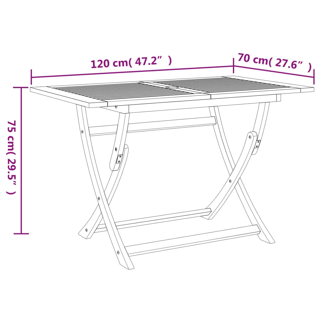 Set da Pranzo da Giardino 7 pz in Legno Massello di Acacia