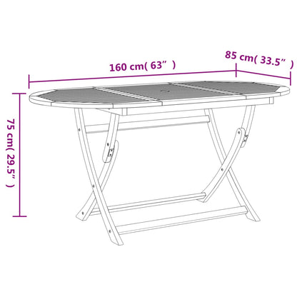 Set da Pranzo da Giardino 7 pz in Legno Massello di Acacia