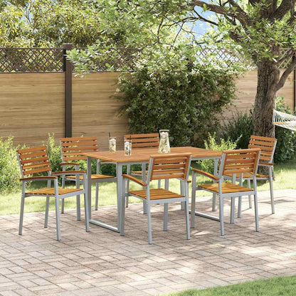 Set da Pranzo per Giardino 7 pcs Grigio | homemem39