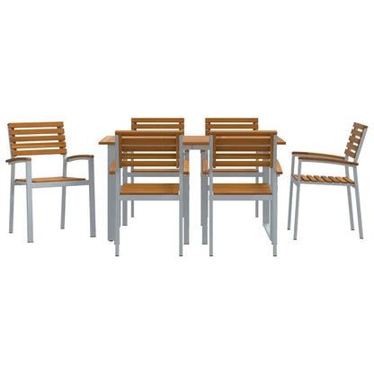 Set da Pranzo per Giardino 7 pcs Grigio | homemem39
