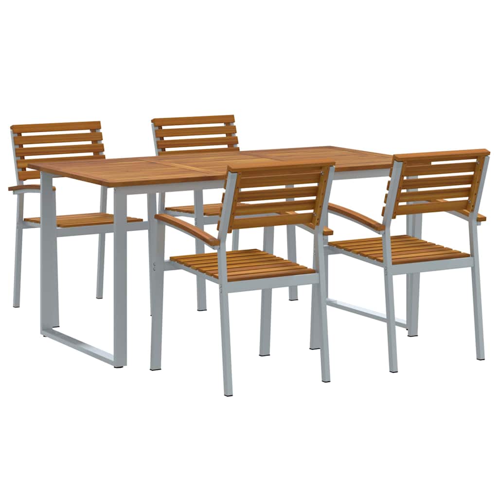 Set da Pranzo per Giardino 5 pcs Grigio | homemem39