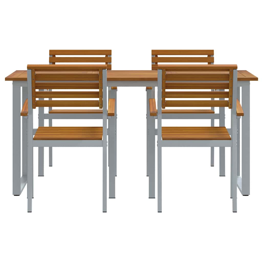 Set da Pranzo per Giardino 5 pcs Grigio | homemem39