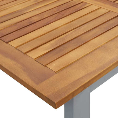 Set da Pranzo per Giardino 7 pcs Grigio e marrone