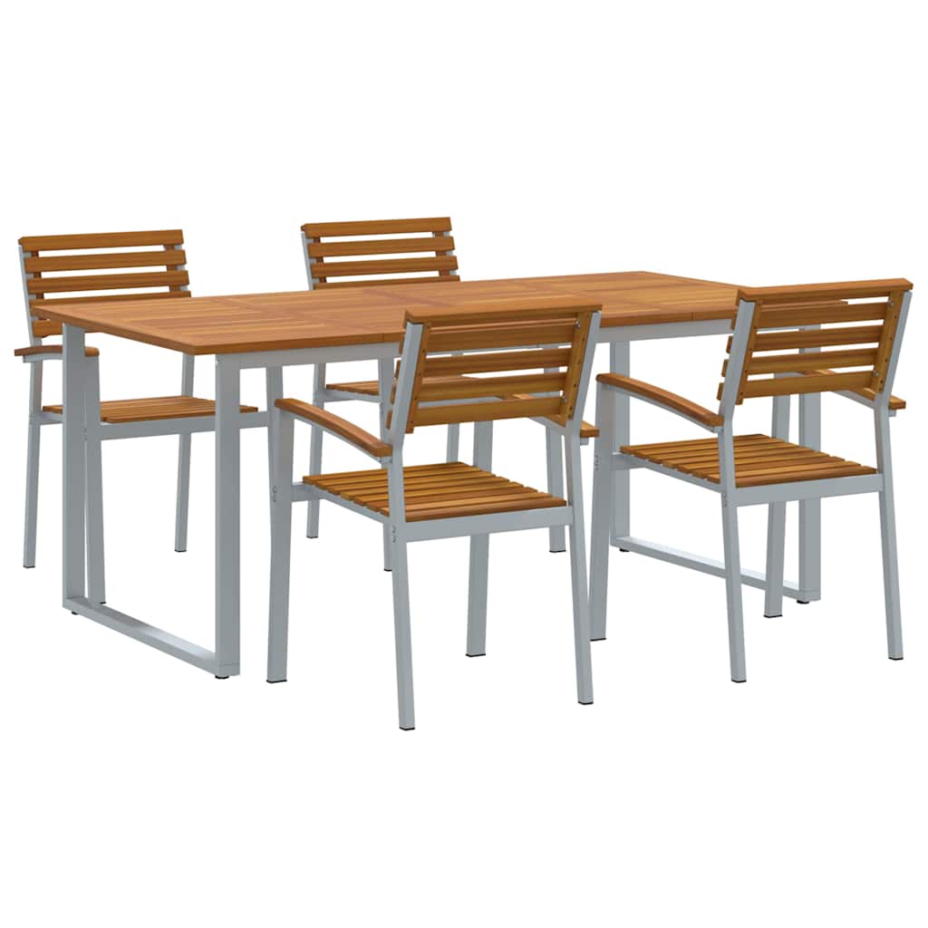 Set da Pranzo per Giardino 5 pcs Grigio | homemem39
