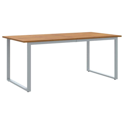 Set da Pranzo per Giardino 7 pcs Grigio e marrone