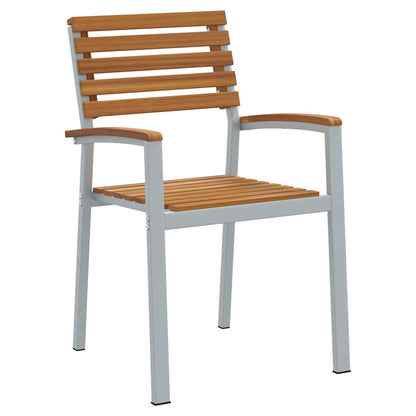 Set da Pranzo per Giardino 5 pcs Grigio e marrone