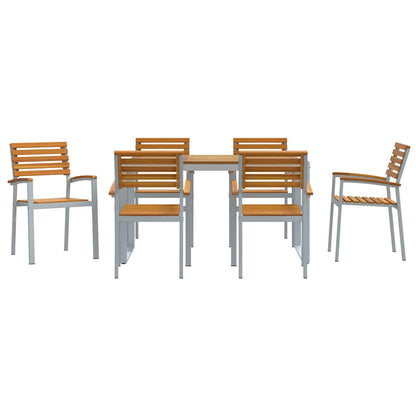 Set da Pranzo per Giardino 7 pcs Grigio | homemem39