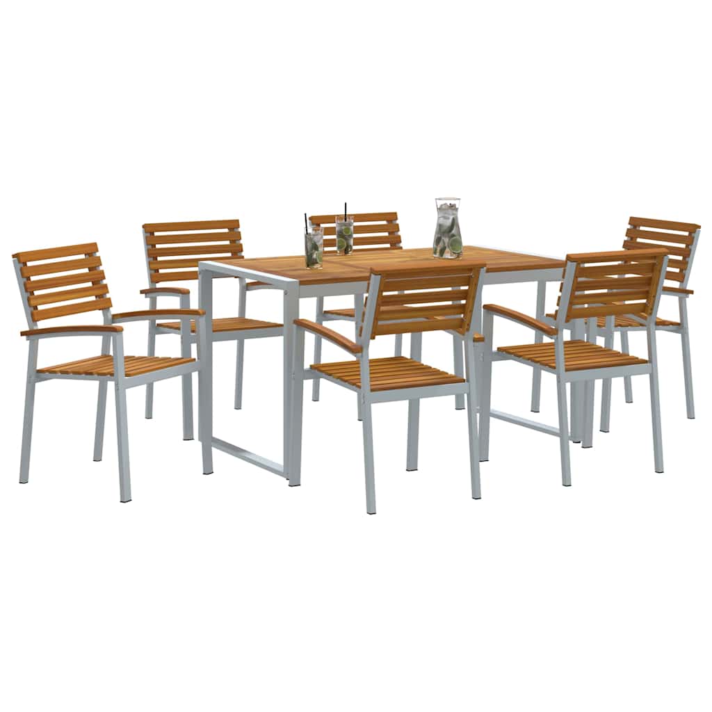 Set da Pranzo per Giardino 7 pcs Grigio | homemem39