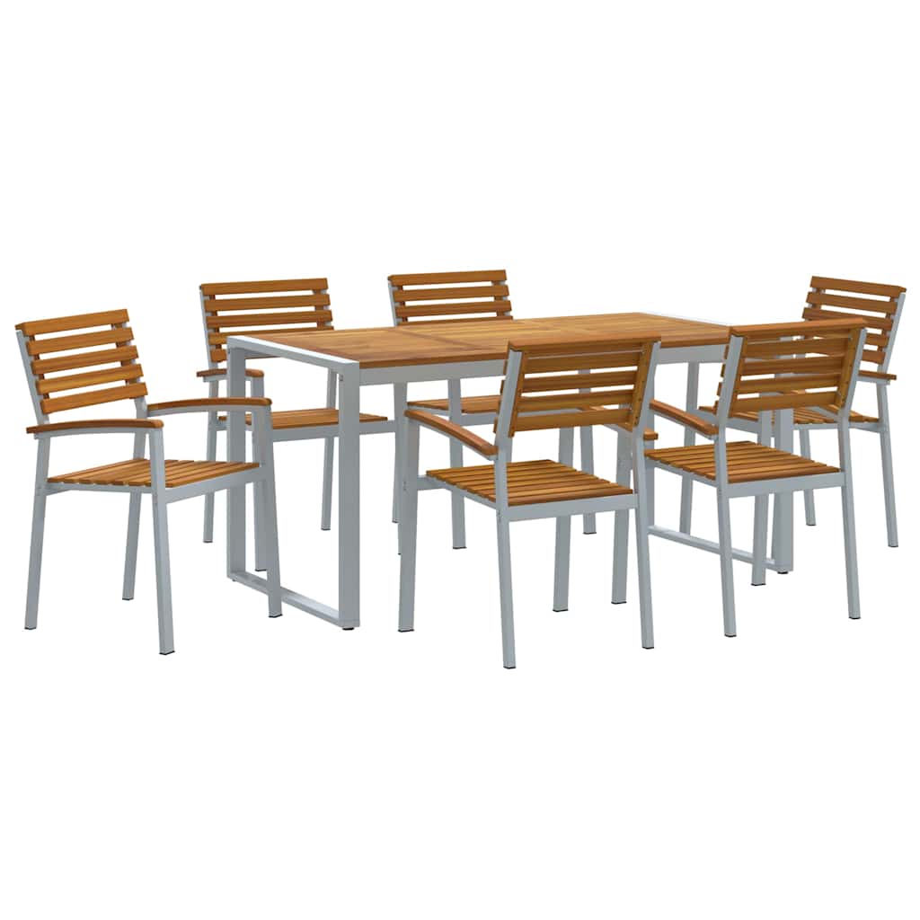 Set da Pranzo per Giardino 7 pcs Grigio | homemem39