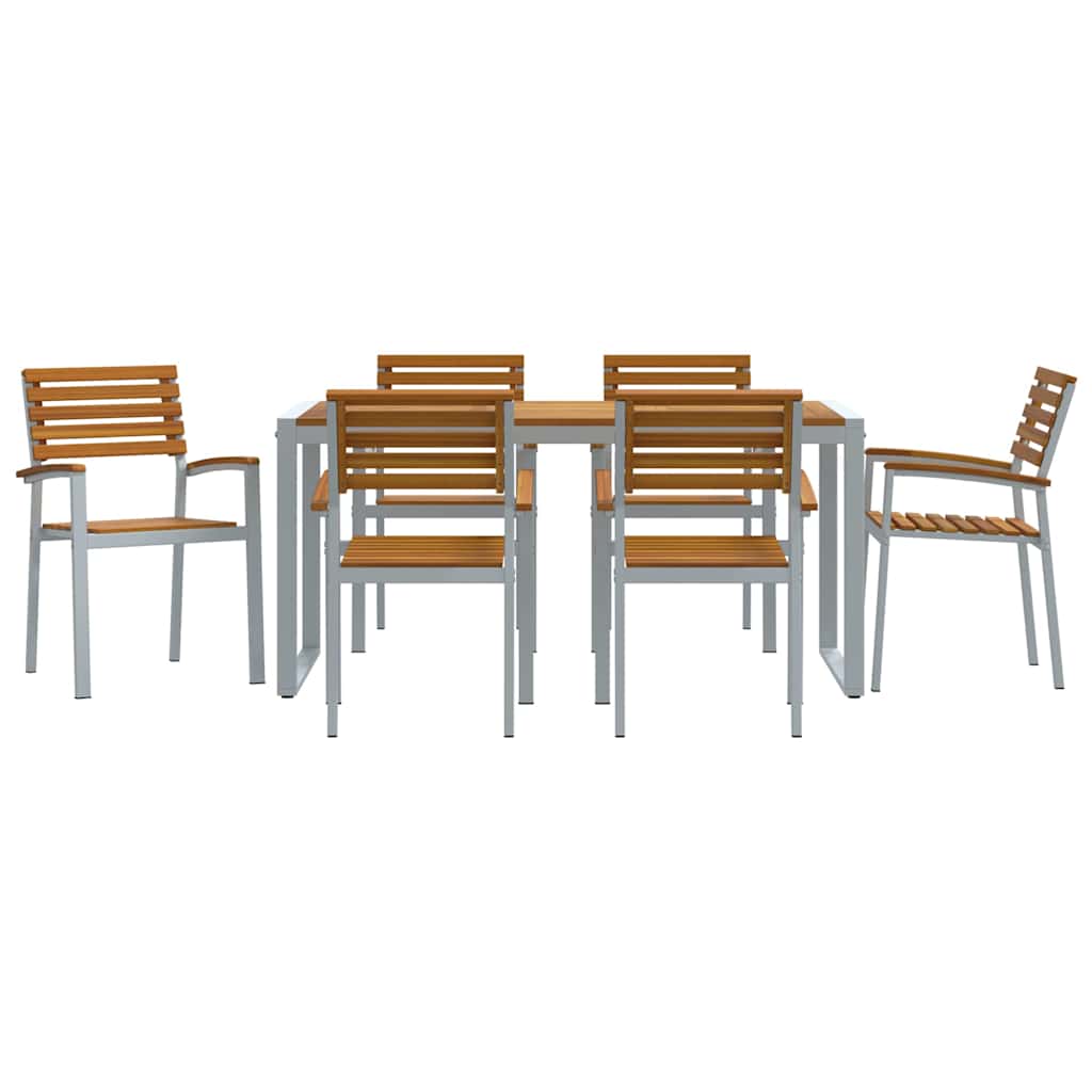Set da Pranzo per Giardino 7 pcs Grigio | homemem39