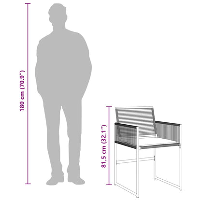Set da Pranzo da Giardino 5 pz Nero con Cuscini in Polyrattan | homemem39
