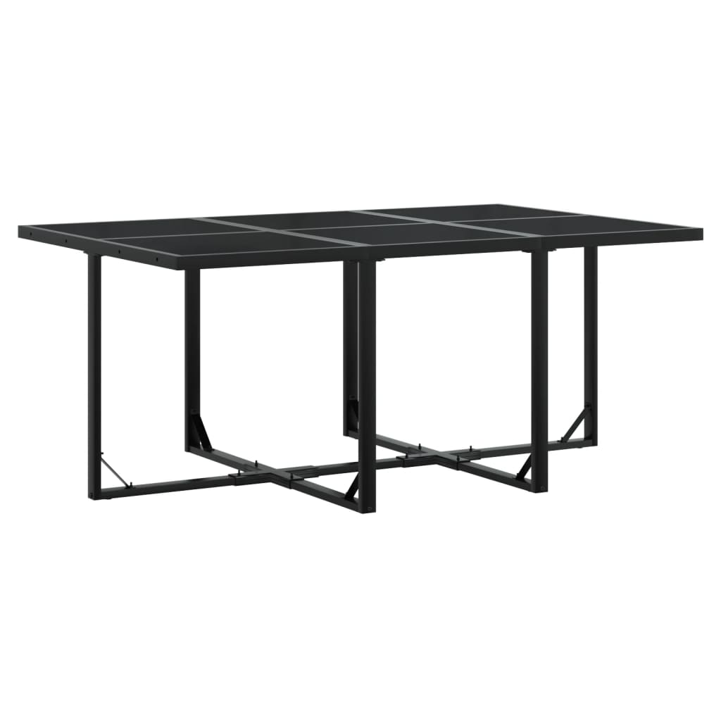 Set da Pranzo da Giardino 7 pz Nero con Cuscini in Polyrattan - homemem39