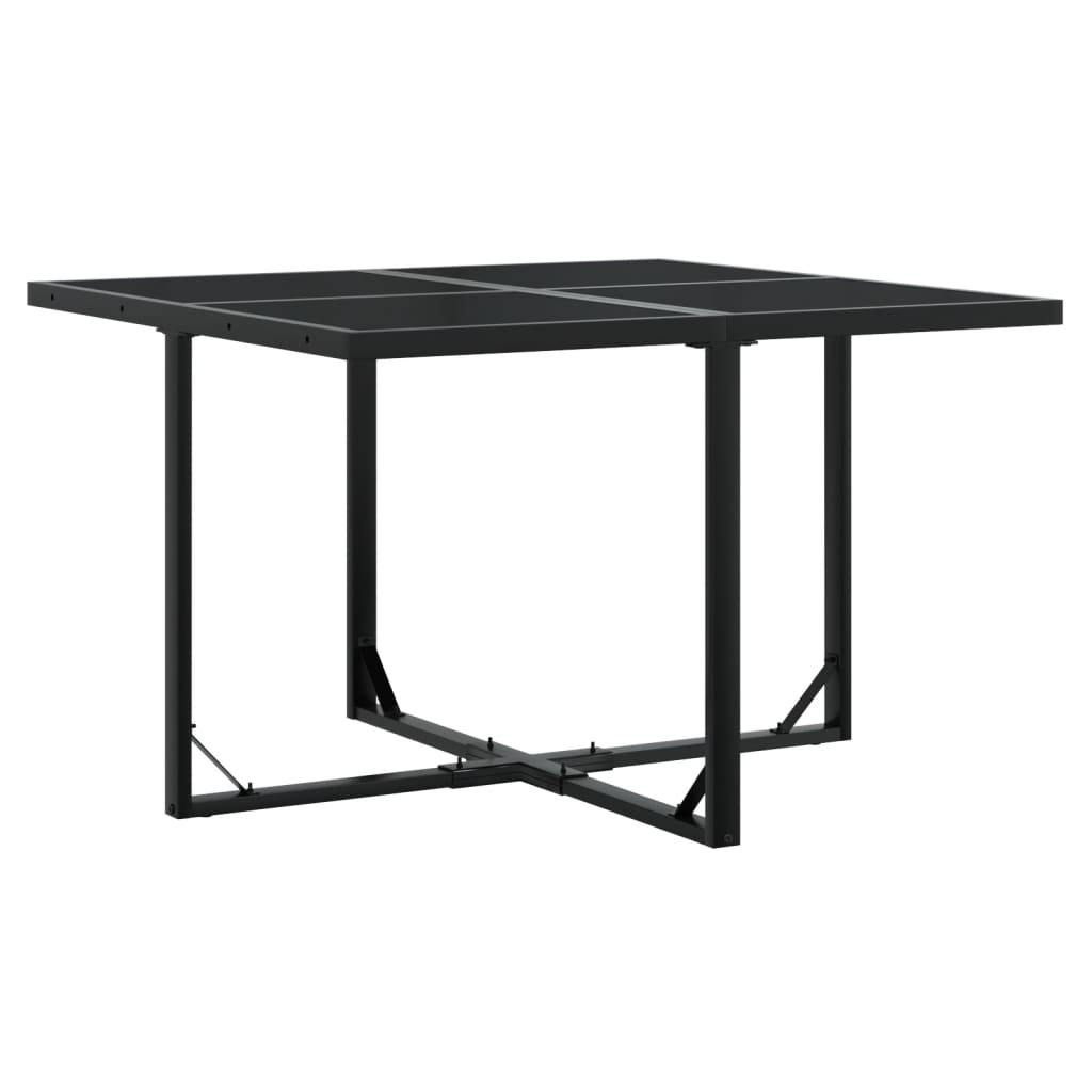 Set da Pranzo da Giardino 9 pz con Cuscini Nero in Polyrattan | homemem39