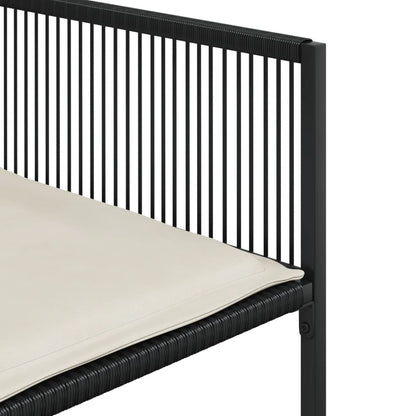 Set da Pranzo da Giardino 9 pz con Cuscini Nero in Polyrattan | homemem39