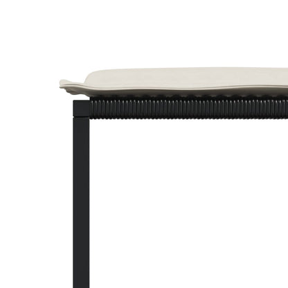 Set da Pranzo da Giardino 9 pz con Cuscini Nero in Polyrattan | homemem39