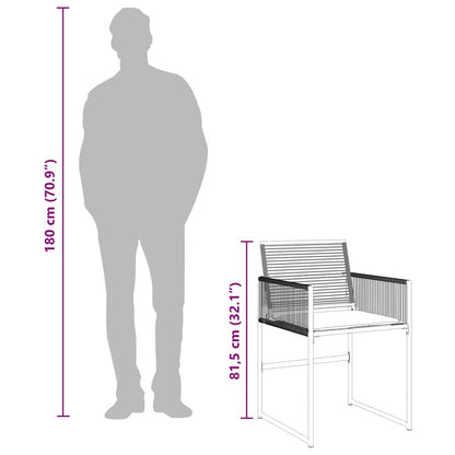 Set da Pranzo da Giardino 5 pz Nero con Cuscini in Polyrattan | homemem39