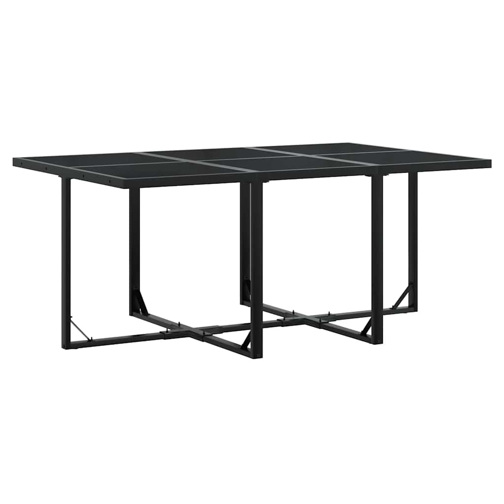 Set da Pranzo da Giardino 7 pz Nero con Cuscini in Polyrattan | homemem39