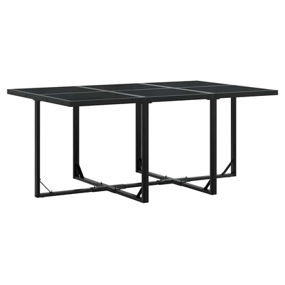 Set da Pranzo da Giardino 7 pz Nero con Cuscini in Polyrattan | homemem39