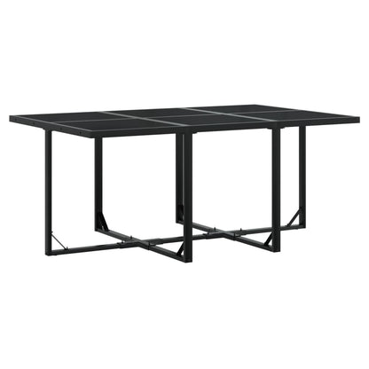 Set da Pranzo da Giardino 7 pz Nero con Cuscini in Polyrattan - homemem39
